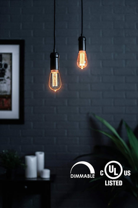 LED Specialty Bulb Next Glow NEOLDST64DB35W902 ST64 Amber Edison Bulb with LED Pillar NextGlow