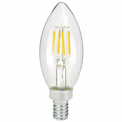 LED Candelabra Bulb TCP FB11D4050EE12C6 LED Filament Candelabra Bulb 4 Watt  B11 50K 6PK TCP