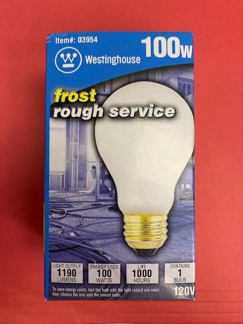 A19 Bulb Westinghouse 100 Watt A19 Rough Service Incandescent Light Bulb - Frost Westinghouse