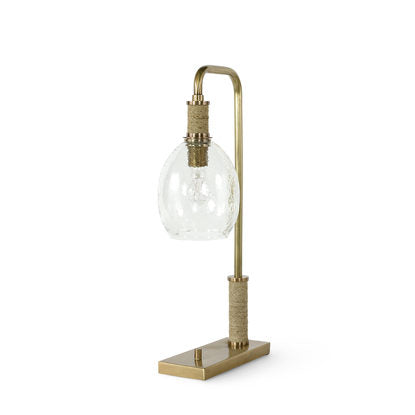 Floor Lamp Palecek 2118-79 Bronson Rippled Glass Table Lamp in Brass Palecek