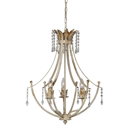 Chandelier Forty West Designs 70706 Bromley White Metal Beaded Chandelier Forty West Designs