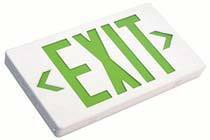 Exit Sign Thermoplastic LED Exit Sign GREEN W/battery Radiant-Lite