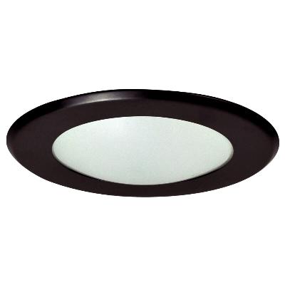 Nora Lighting NS-25B 4" Black Shower Trim with Frosted Dome Lens