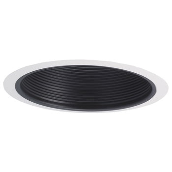 Nora Lighting NTM-30 6 Inch Stepped Baffle Black With White Ring