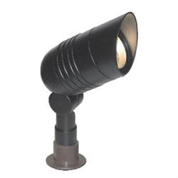 1051-BK - Black Cast Aluminum Slim Hooded Bullet Landscape Light