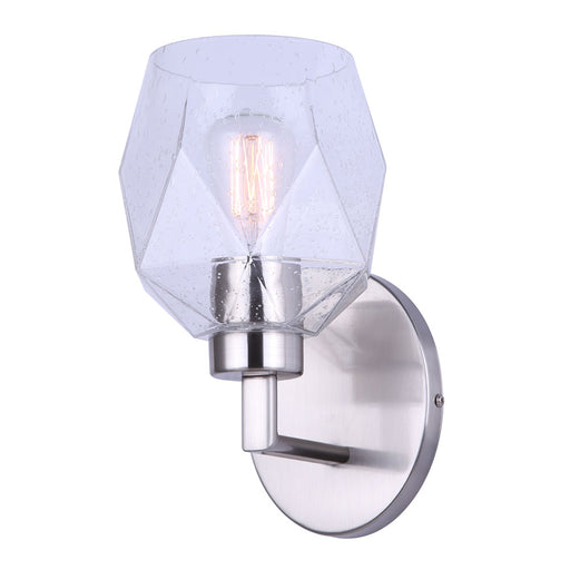 Wall Sconce / Vanity Canarm IVL1070A01BN Lenci Sculptural Seeded Glass 1 Light Wall Sconce Brushed Nickel Canarm