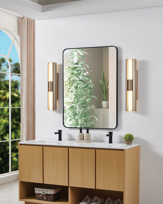 Vanity Light Thesis 207623A Colton 24 inch 2 light Champagne Gold 5CCT LED Vanity Light with Etched Opal Glass Shades THESIS