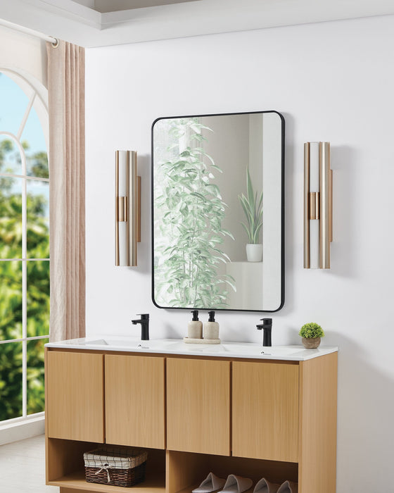 Vanity Light Thesis 207623A Colton 24 inch 2 light Champagne Gold 5CCT LED Vanity Light with Etched Opal Glass Shades THESIS