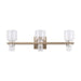 Vanity Light Thesis 207676A Amelia 24 inch 6 light Champagne Gold and Polished Nickel 5CCT LED Vanity Light with Clear and Clear Ribbed Glass THESIS