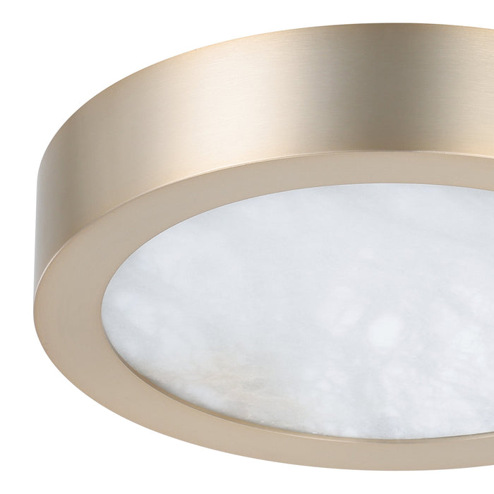 Flush Mount Thesis 207614A Argyle 8 inch Champagne Gold and Natural Alabaster 5CCT LED Flush Mount THESIS