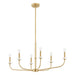 Chandelier Thesis 206959A Leah 42 inch 6 light Brushed Gold and White Onyx Chandelier THESIS