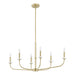 Chandelier Thesis 206959A Leah 42 inch 6 light Brushed Gold and White Onyx Chandelier THESIS