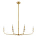 Chandelier Thesis 206959A Leah 42 inch 6 light Brushed Gold and White Onyx Chandelier THESIS