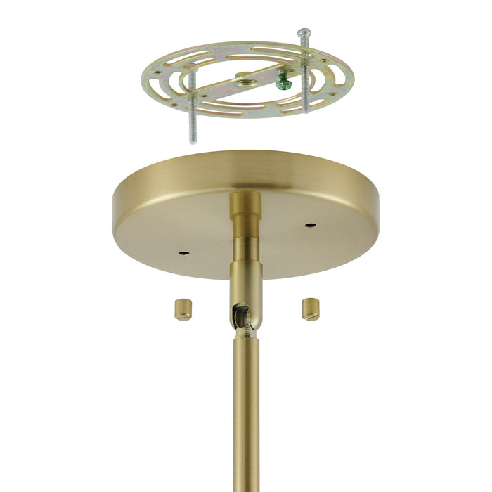 Chandelier Thesis 206959A Leah 42 inch 6 light Brushed Gold and White Onyx Chandelier THESIS