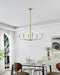 Chandelier Thesis 206959A Leah 42 inch 6 light Brushed Gold and White Onyx Chandelier THESIS