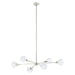 Chandelier Thesis 206944A Helena 42 inch 6 light Polished Nickel Chandelier with Clear Acrylic Shades THESIS