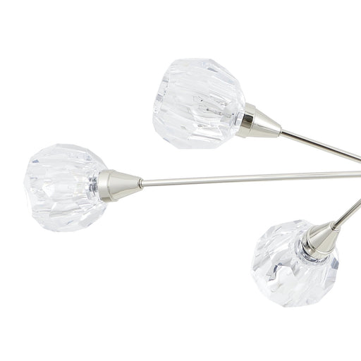 Chandelier Thesis 206944A Helena 42 inch 6 light Polished Nickel Chandelier with Clear Acrylic Shades THESIS