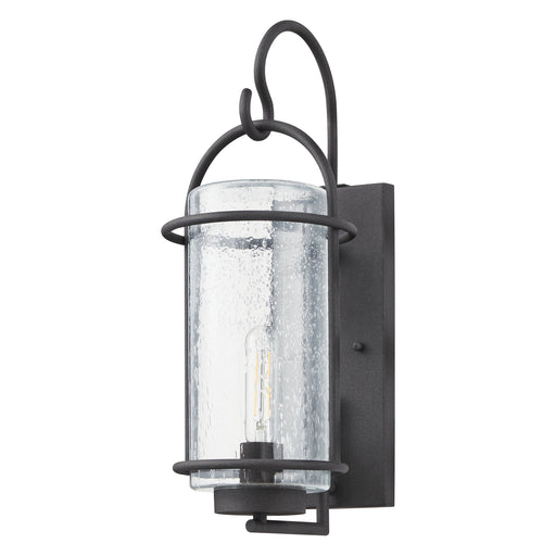 Exterior Wall Sconce Thesis 207137A Taplow 18 inch 1 light Weathered Zinc Exterior Wall Sconce with Clear Seeded Glass Shade THESIS