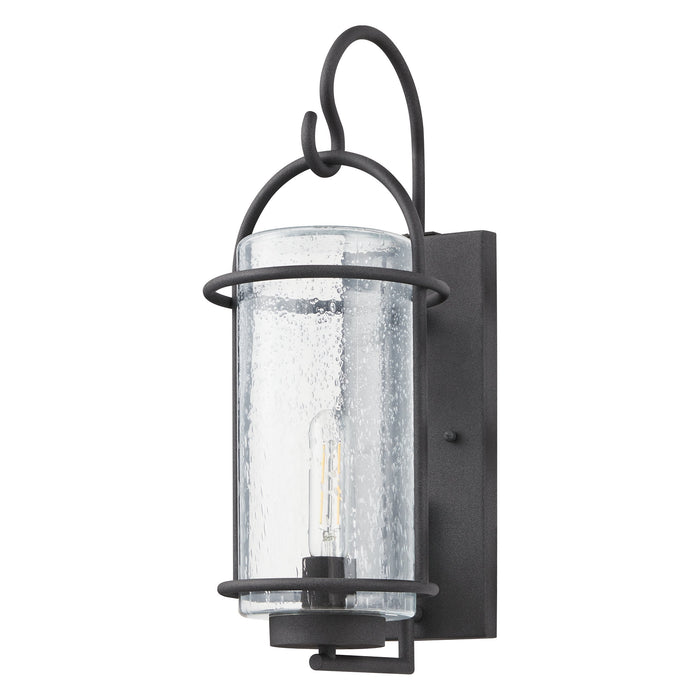 Exterior Wall Sconce Thesis 207137A Taplow 18 inch 1 light Weathered Zinc Exterior Wall Sconce with Clear Seeded Glass Shade THESIS