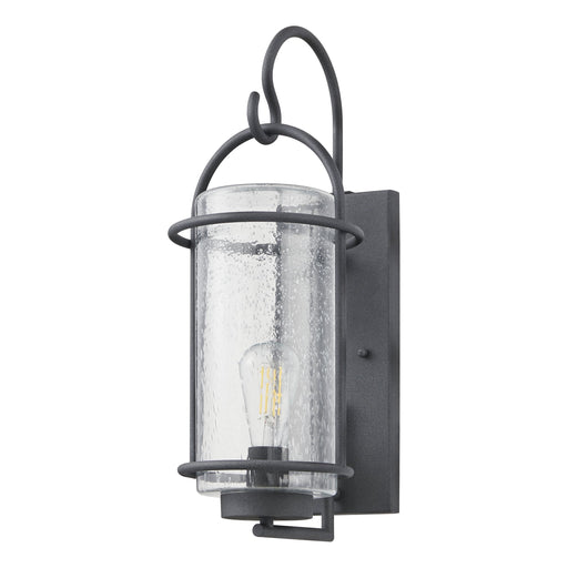 Exterior Wall Sconce Thesis 207137A Taplow 18 inch 1 light Weathered Zinc Exterior Wall Sconce with Clear Seeded Glass Shade THESIS