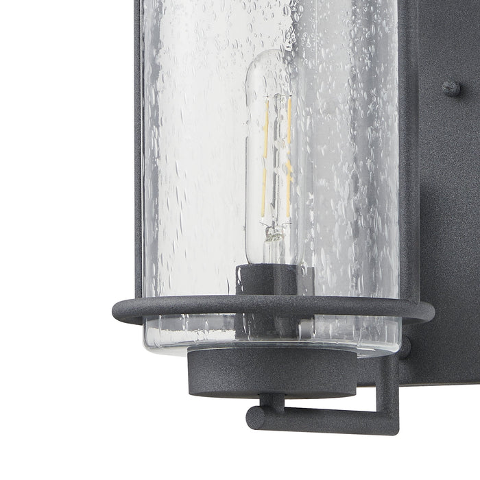 Exterior Wall Sconce Thesis 207137A Taplow 18 inch 1 light Weathered Zinc Exterior Wall Sconce with Clear Seeded Glass Shade THESIS