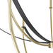 Chandelier Thesis 207371A Sussex 40 inch 9 light Champagne Gold and Black Faux Leather Chandelier THESIS