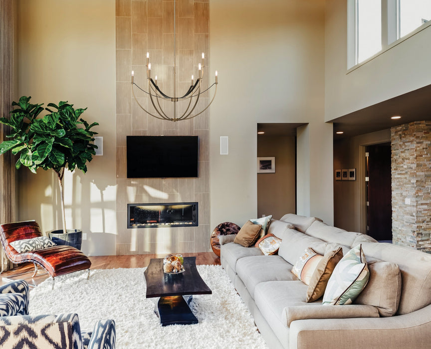 Chandelier Thesis 207371A Sussex 40 inch 9 light Champagne Gold and Black Faux Leather Chandelier THESIS