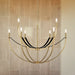 Chandelier Thesis 207371A Sussex 40 inch 9 light Champagne Gold and Black Faux Leather Chandelier THESIS