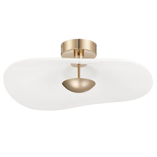 Convertible Pendant Thesis 207396A Novella 24 inch Polished Gold LED Convertible Pendant with White Glazed Ceramic Shade THESIS