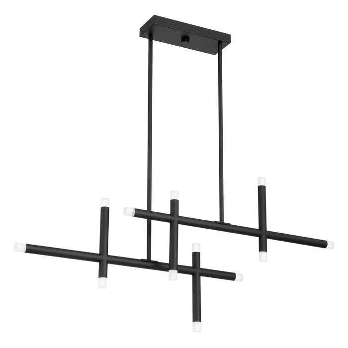 Chandelier Thesis 207296A Manhattan 48 inch 12 Light Matte Black LED Chandelier with Rotating Arms THESIS