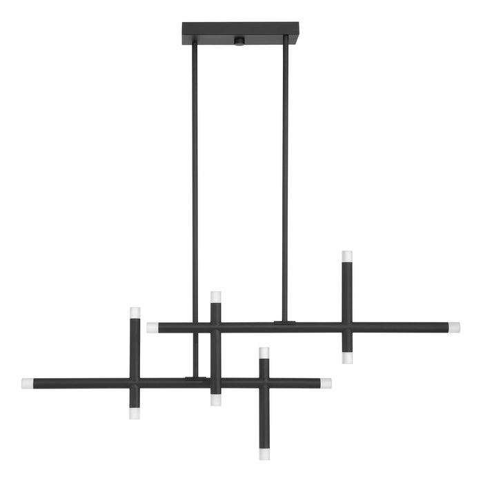 Chandelier Thesis 207296A Manhattan 48 inch 12 Light Matte Black LED Chandelier with Rotating Arms THESIS