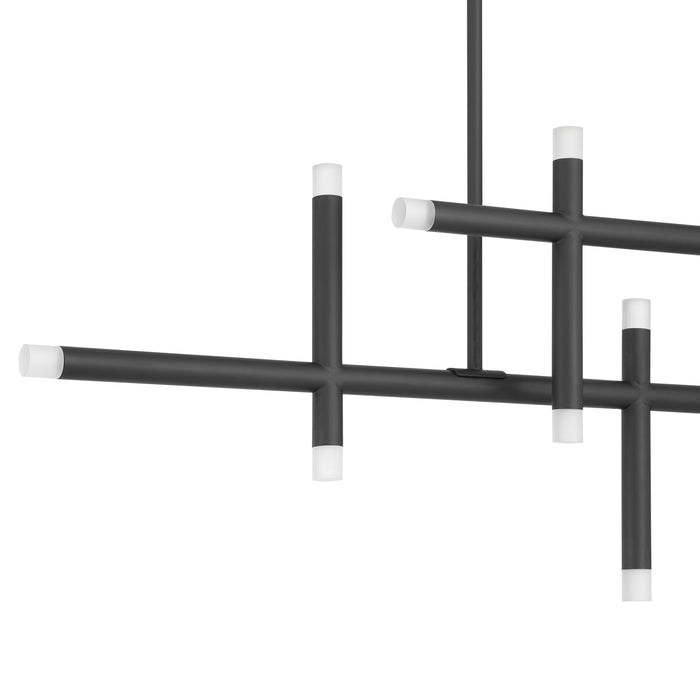 Chandelier Thesis 207296A Manhattan 48 inch 12 Light Matte Black LED Chandelier with Rotating Arms THESIS