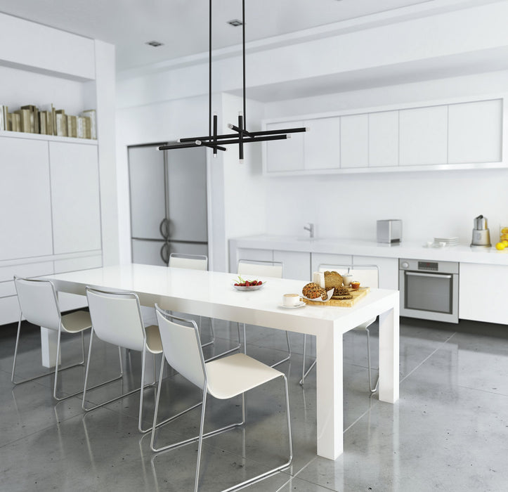 Chandelier Thesis 207296A Manhattan 48 inch 12 Light Matte Black LED Chandelier with Rotating Arms THESIS