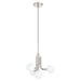 Convertible Pendant Thesis 207352A Stockholm 16 inch 4 light Polished Nickel Convertible Pendant with Opal Glass Shades THESIS