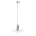 Convertible Pendant Thesis 207352A Stockholm 16 inch 4 light Polished Nickel Convertible Pendant with Opal Glass Shades THESIS