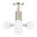 Convertible Pendant Thesis 207352A Stockholm 16 inch 4 light Polished Nickel Convertible Pendant with Opal Glass Shades THESIS