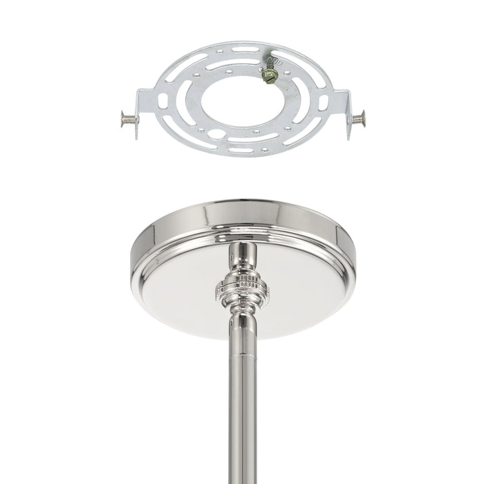 Convertible Pendant Thesis 207352A Stockholm 16 inch 4 light Polished Nickel Convertible Pendant with Opal Glass Shades THESIS