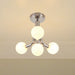 Convertible Pendant Thesis 207352A Stockholm 16 inch 4 light Polished Nickel Convertible Pendant with Opal Glass Shades THESIS