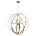Chandelier Thesis 207274A Abbey 31 inch 9 light Brass and Cream Cotton Rope Chandelier THESIS
