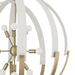 Chandelier Thesis 207274A Abbey 31 inch 9 light Brass and Cream Cotton Rope Chandelier THESIS