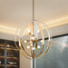 Chandelier Thesis 207274A Abbey 31 inch 9 light Brass and Cream Cotton Rope Chandelier THESIS
