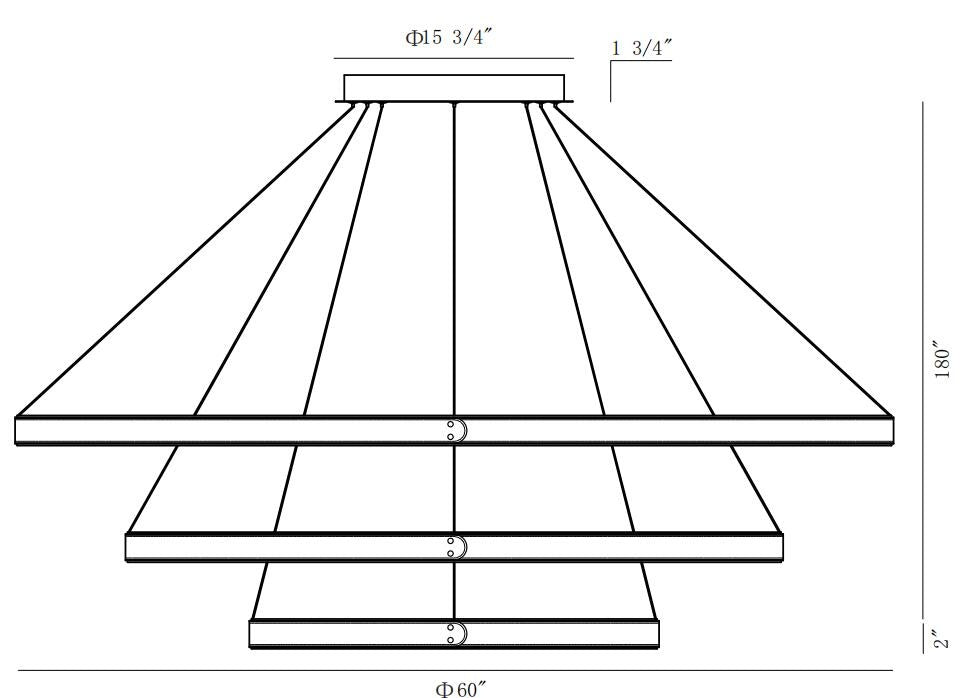 Eurofase 43900-015 Verdura 60" Matte Black LED Chandelier