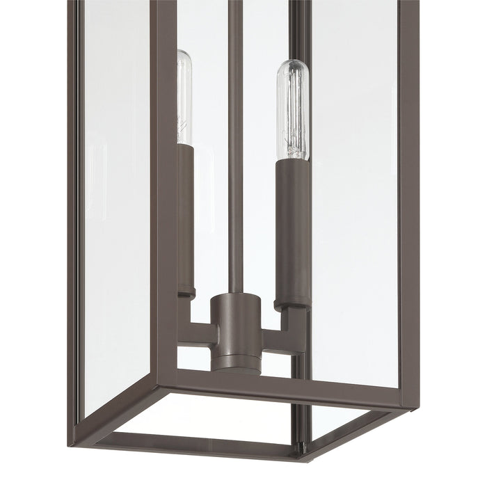 Exterior Pendant Light Thesis 207754A Hillside 7 inch 2 light Dark Bronze Exterior Pendant Light with Clear Glass THESIS