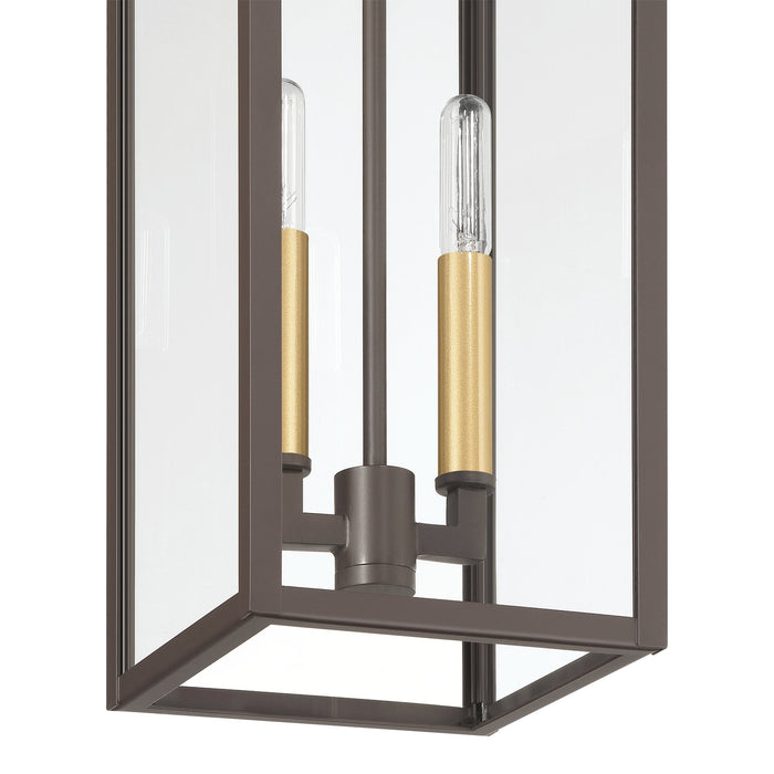 Exterior Pendant Light Thesis 207754A Hillside 7 inch 2 light Dark Bronze Exterior Pendant Light with Clear Glass THESIS