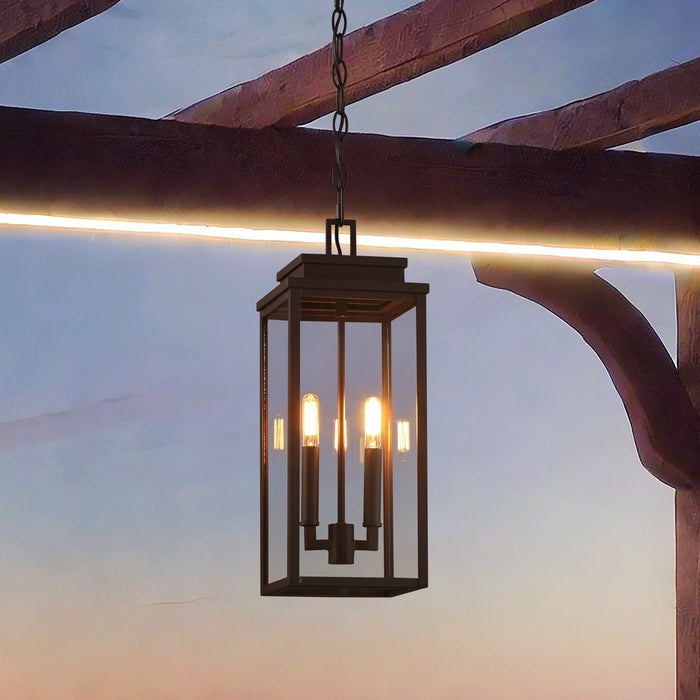 Exterior Pendant Light Thesis 207754A Hillside 7 inch 2 light Dark Bronze Exterior Pendant Light with Clear Glass THESIS