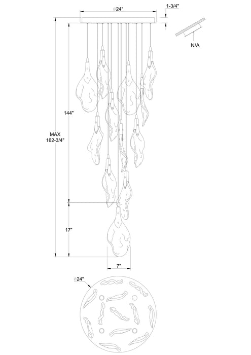 Eurofase 50102-013 Jateo 24" Polished Nickel LED Chandelier