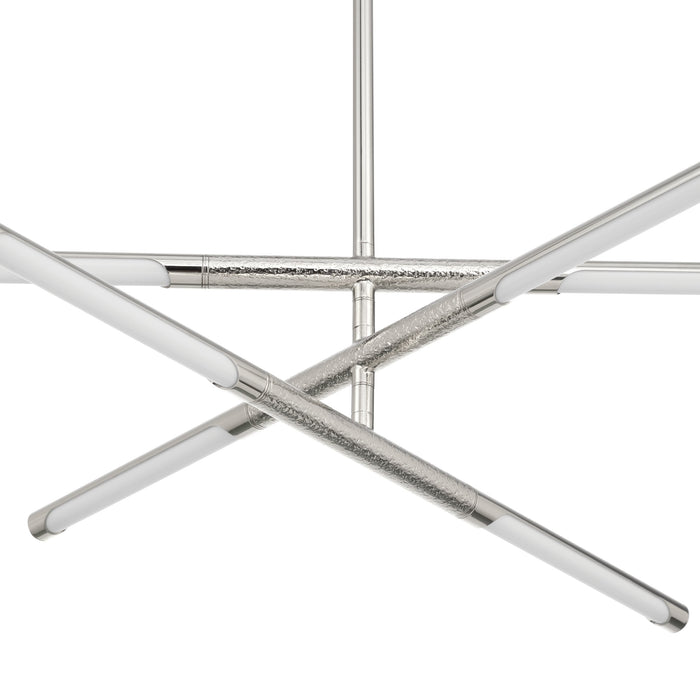Chandelier Thesis 207284A Overture 24 inch 6 light Polished Nickel 5CCT LED Chandelier THESIS