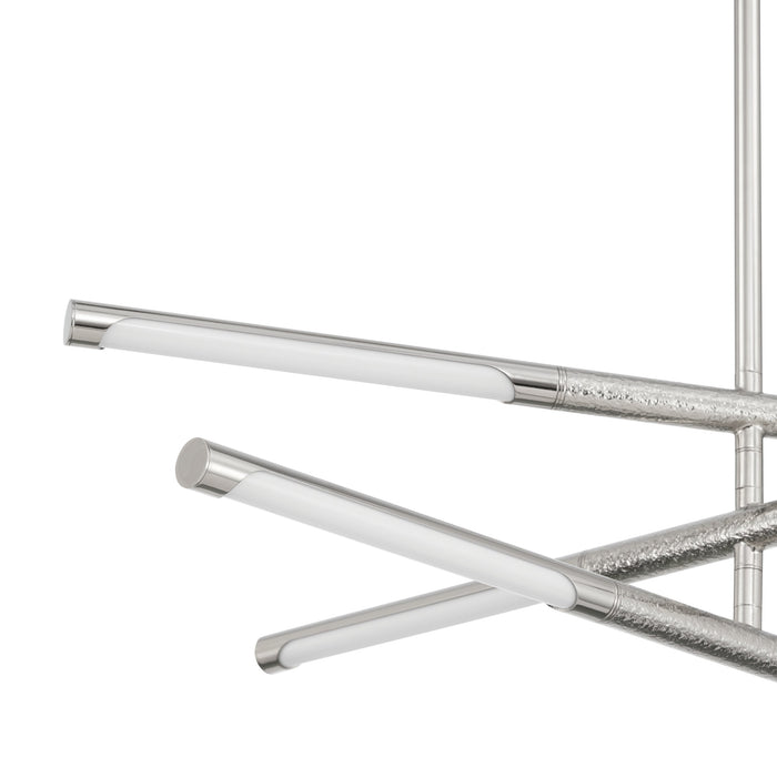 Chandelier Thesis 207284A Overture 24 inch 6 light Polished Nickel 5CCT LED Chandelier THESIS