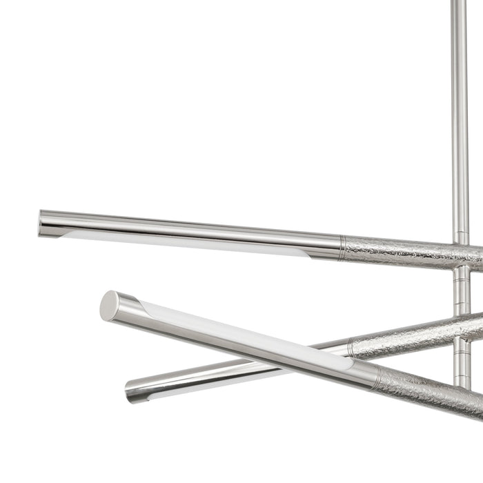 Chandelier Thesis 207284A Overture 24 inch 6 light Polished Nickel 5CCT LED Chandelier THESIS