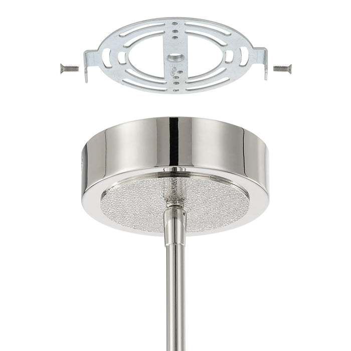 Chandelier Thesis 207284A Overture 24 inch 6 light Polished Nickel 5CCT LED Chandelier THESIS